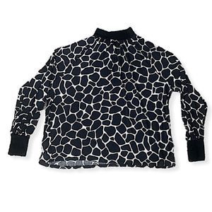 Ann Taylor Medium Giraffe Print High Neck Shirt